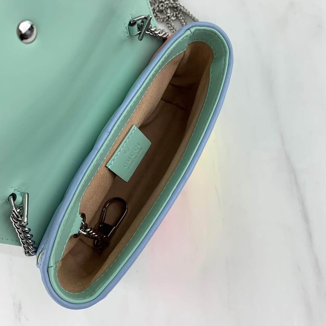Gucci GG Marmont Super Mini Bag In Pastel And Rainbow 476433