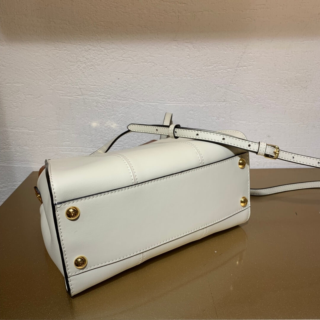 Fendi Peekaboo Iconic Mini Leather Bag 8BN244 White