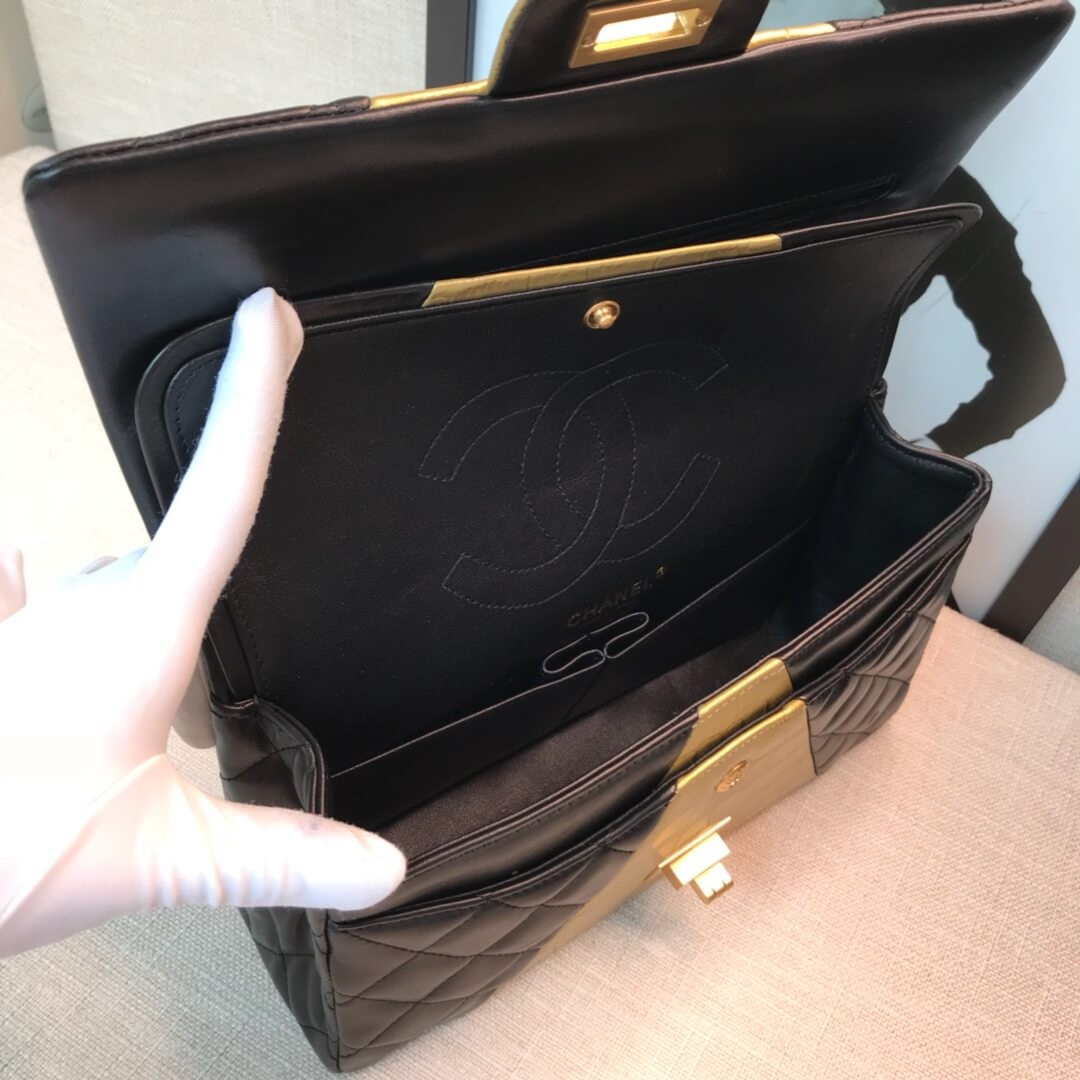 Chanel Lambskin & Crocodile Embossed 2.55 Handbag A37586