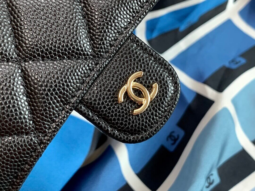 Chanel Printed Fabric Foldable Tote Bag With Chain AP2095 Blue