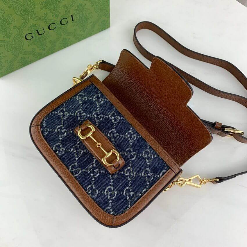 Gucci Horsebit 1955 Denim Mini Bag 658574