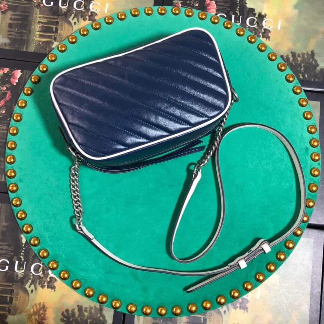 Gucci GG Marmont Small Shoulder Bag 447632 Blue