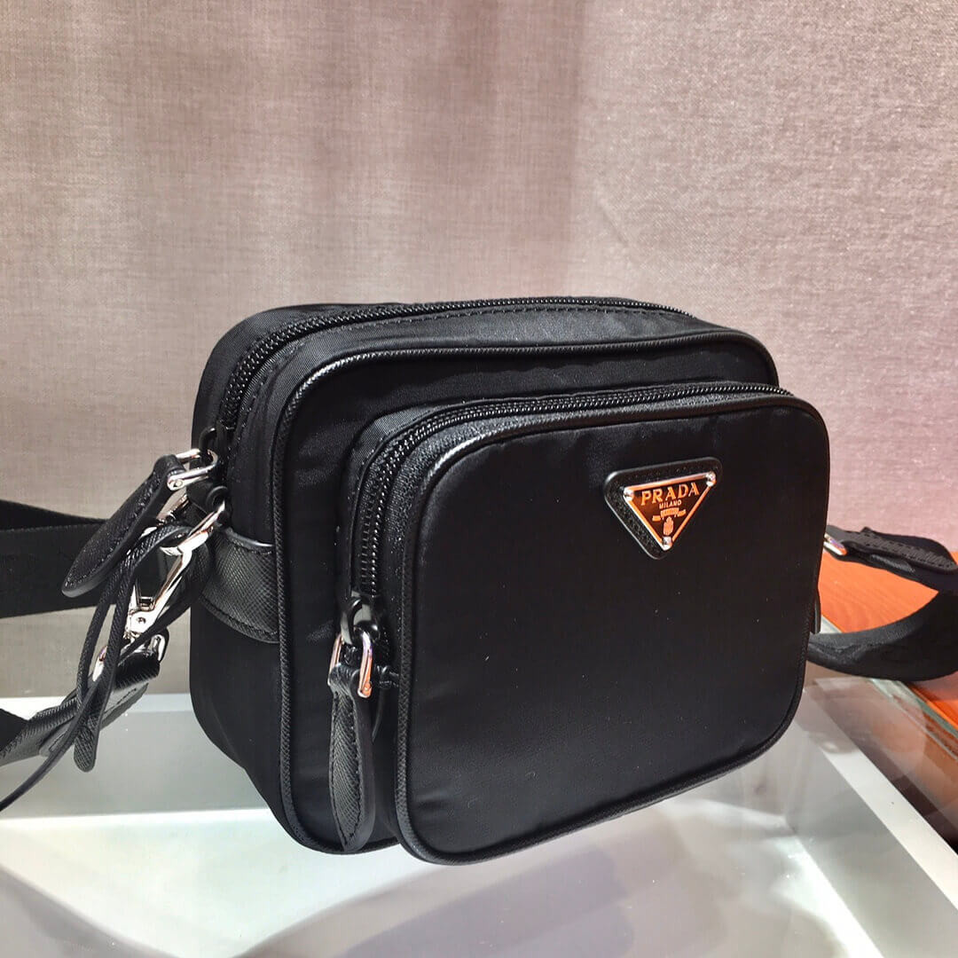 Prada Nylon and Saffiano Leather Camera Bag 1BH017