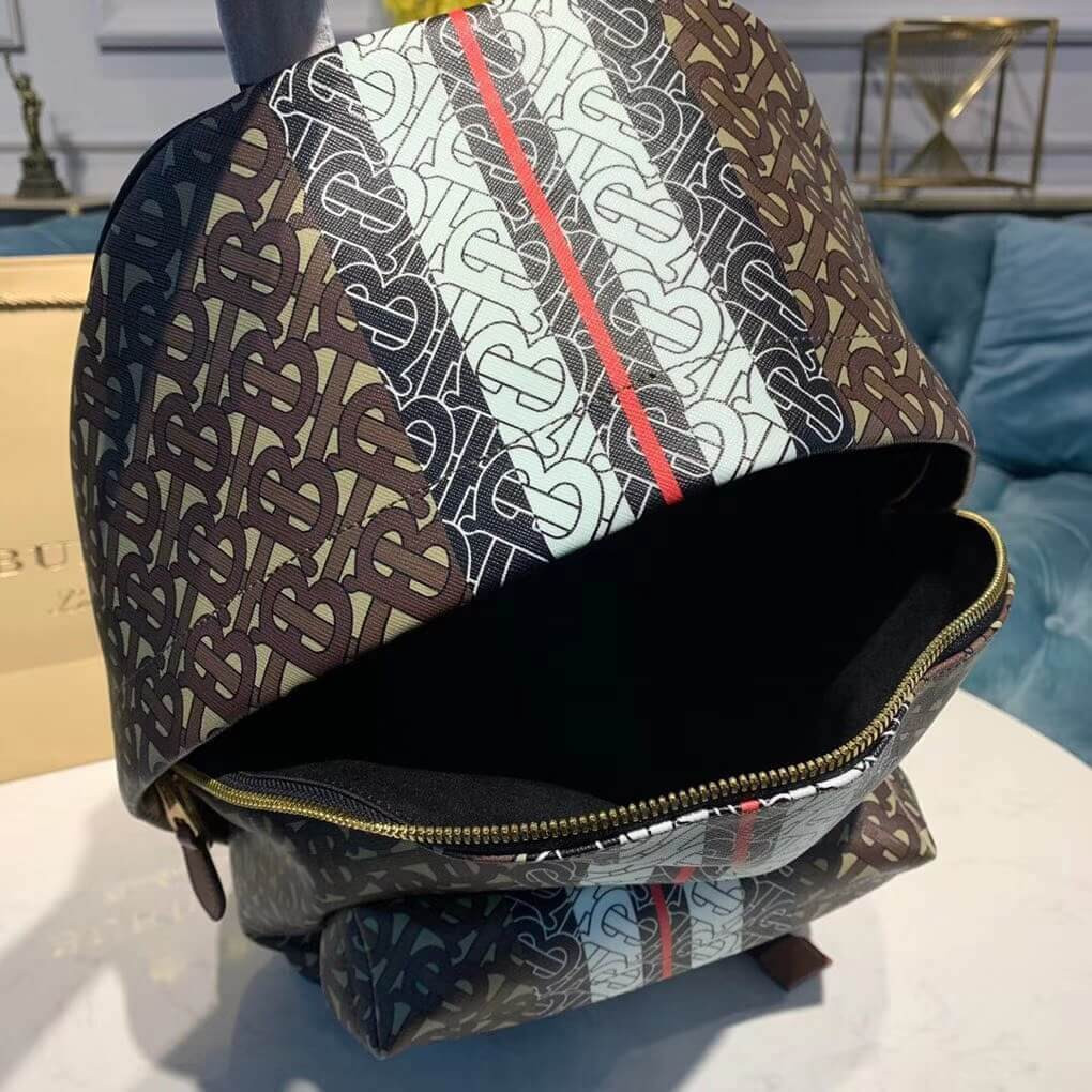 Burberry Monogram Stripe Print E-canvas Backpack 80186511