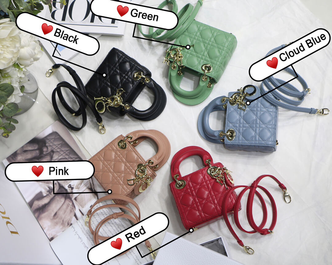 Christian Dior Micro Lady Dior Bag Cannage Lambskin S0856