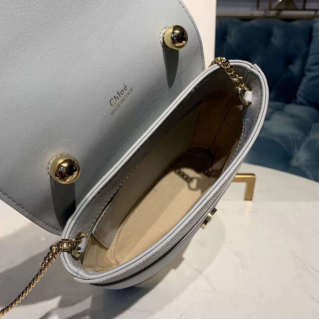 Chloe Small Aby Lock Chain Bag Embossed Lizard Effect S1220