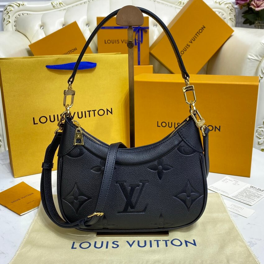 Louis Vuitton Monogram Empreinte Leather Bagatelle M46002 Black