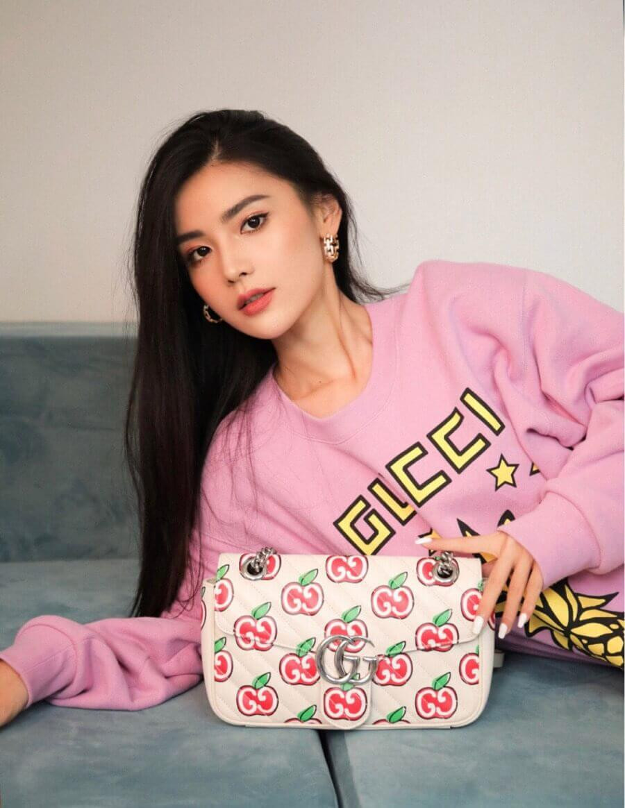 Gucci GG Apple Print Shoulder Bag 443497