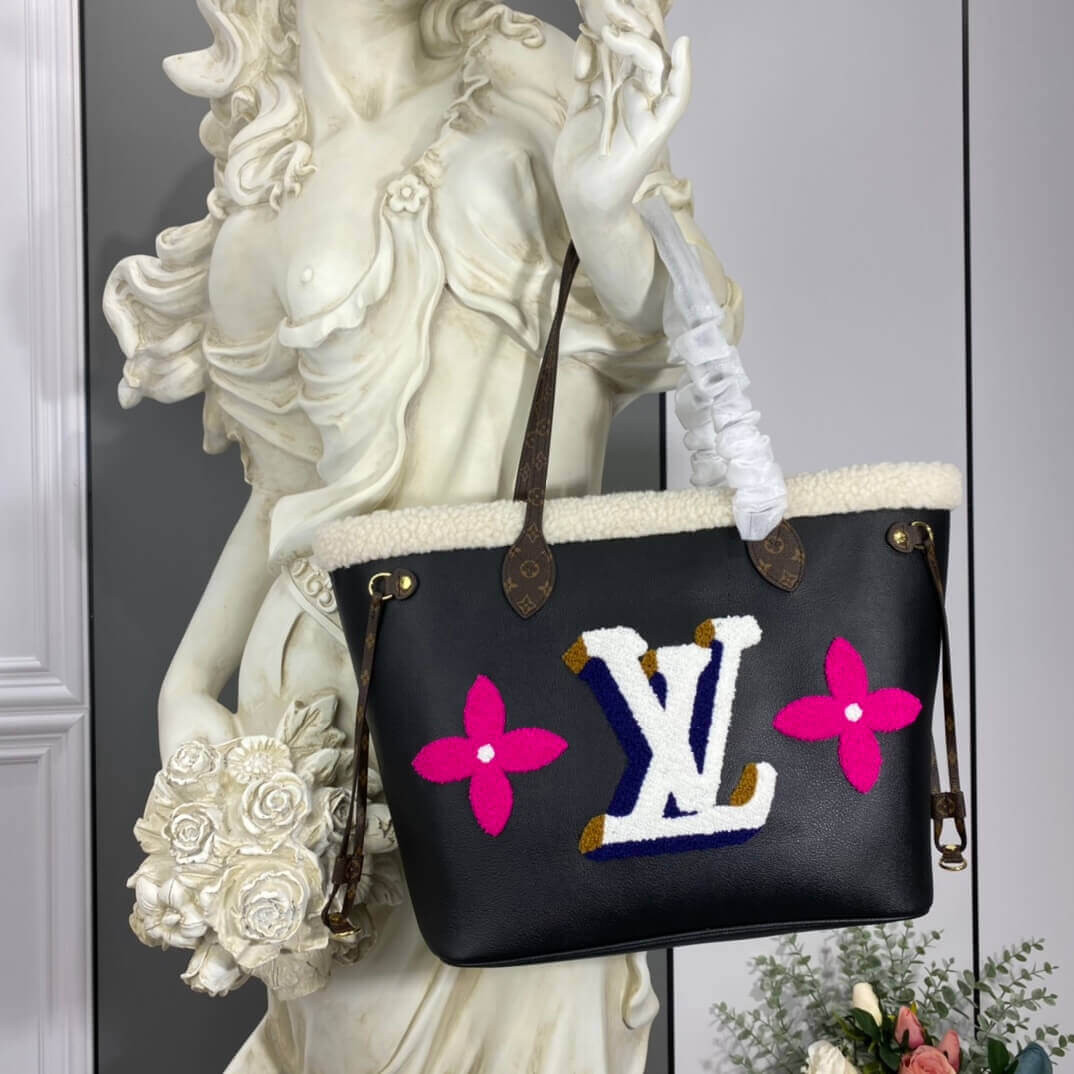 Louis Vuitton Neverfull MM M56960 In Leather and Shearling