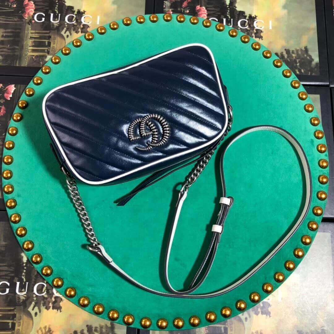 Gucci GG Marmont Small Shoulder Bag 447632 Blue