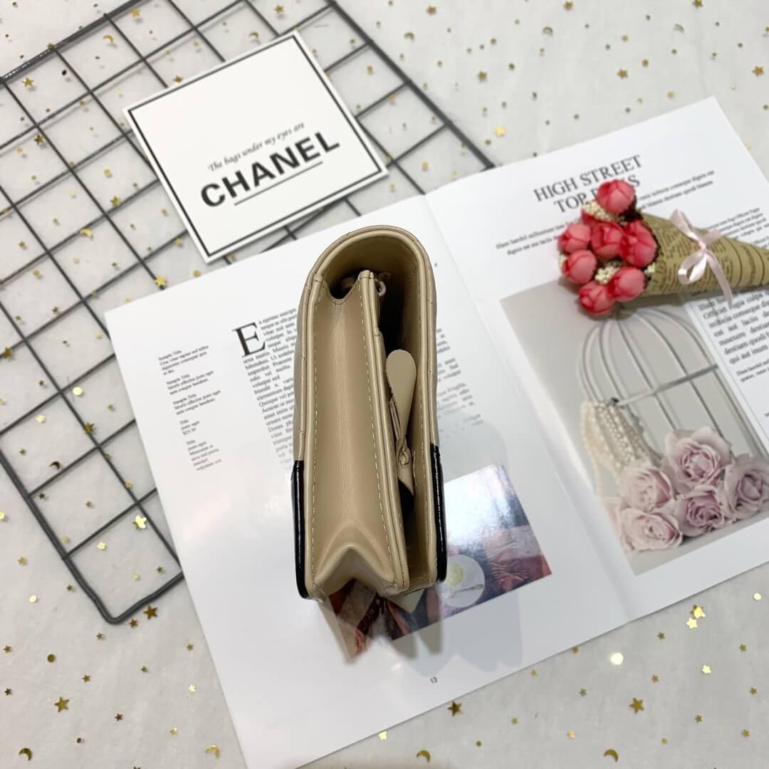 Chanel Chevron Crinkled Calfskin Gabrielle Wallet on Chain WOC Bag A86025