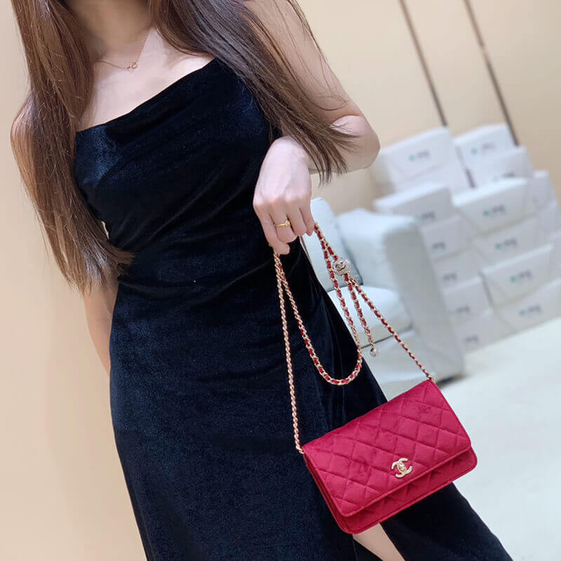 Chanel WOC With CC Details On Strap AP1450 in Velvet