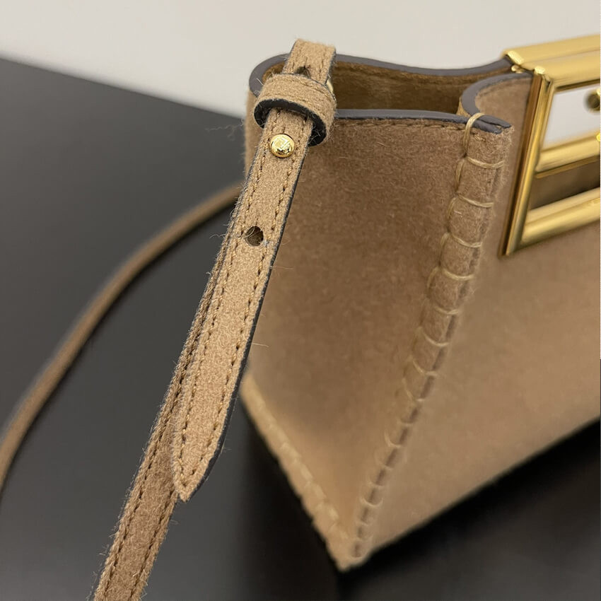 Fendi Beige Flannel Small Way Bag 8BS054