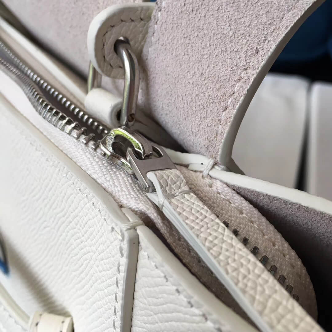 Celine Micro Belt Bag In Grained Calfskin 189153 White