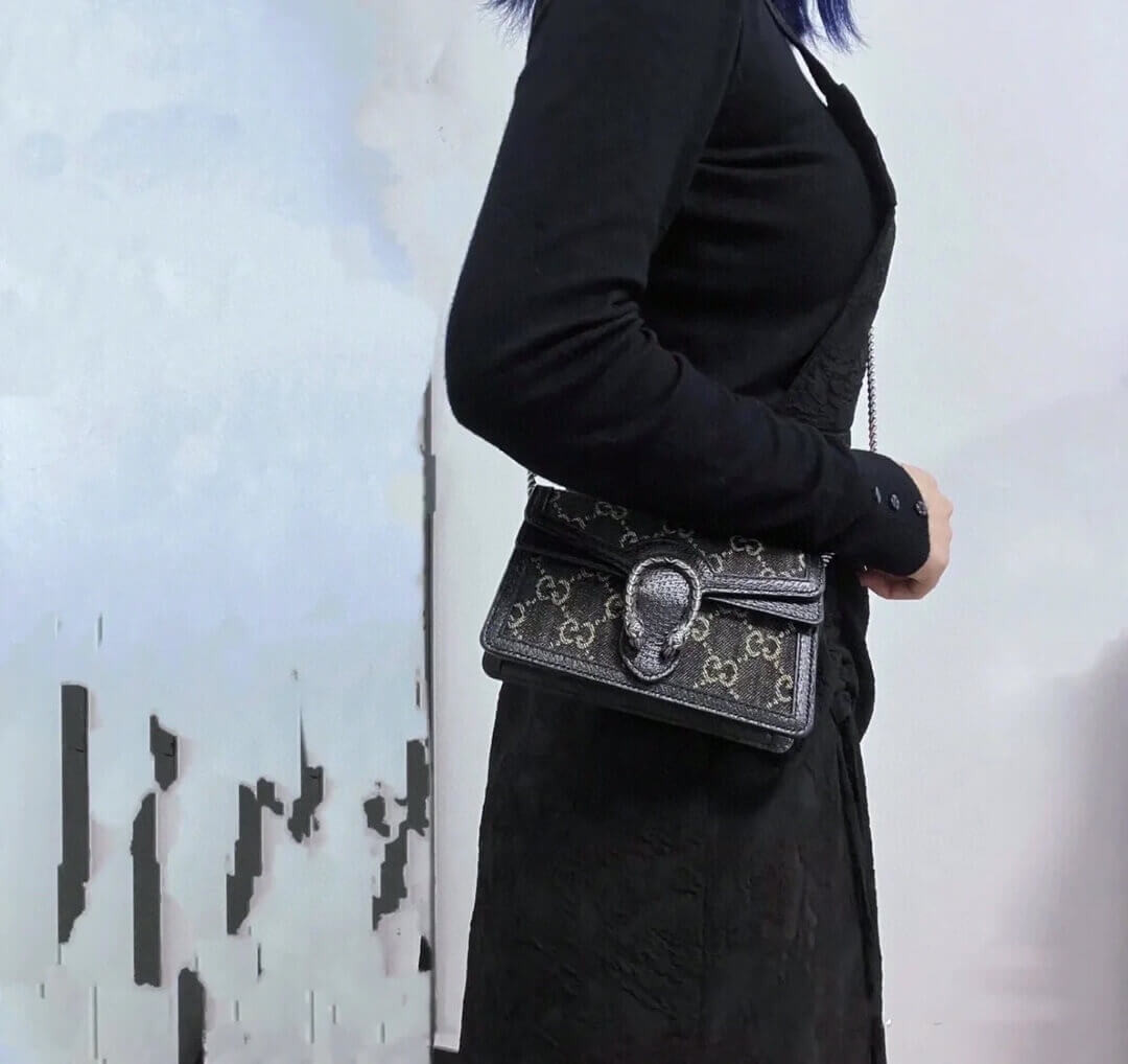 Gucci Dionysus GG Super Mini Bag 476432 in Black