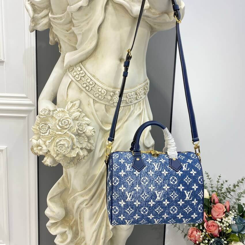 Louis Vuitton Monogram Jacquard Denim Speedy Bandouliere 25 M59609