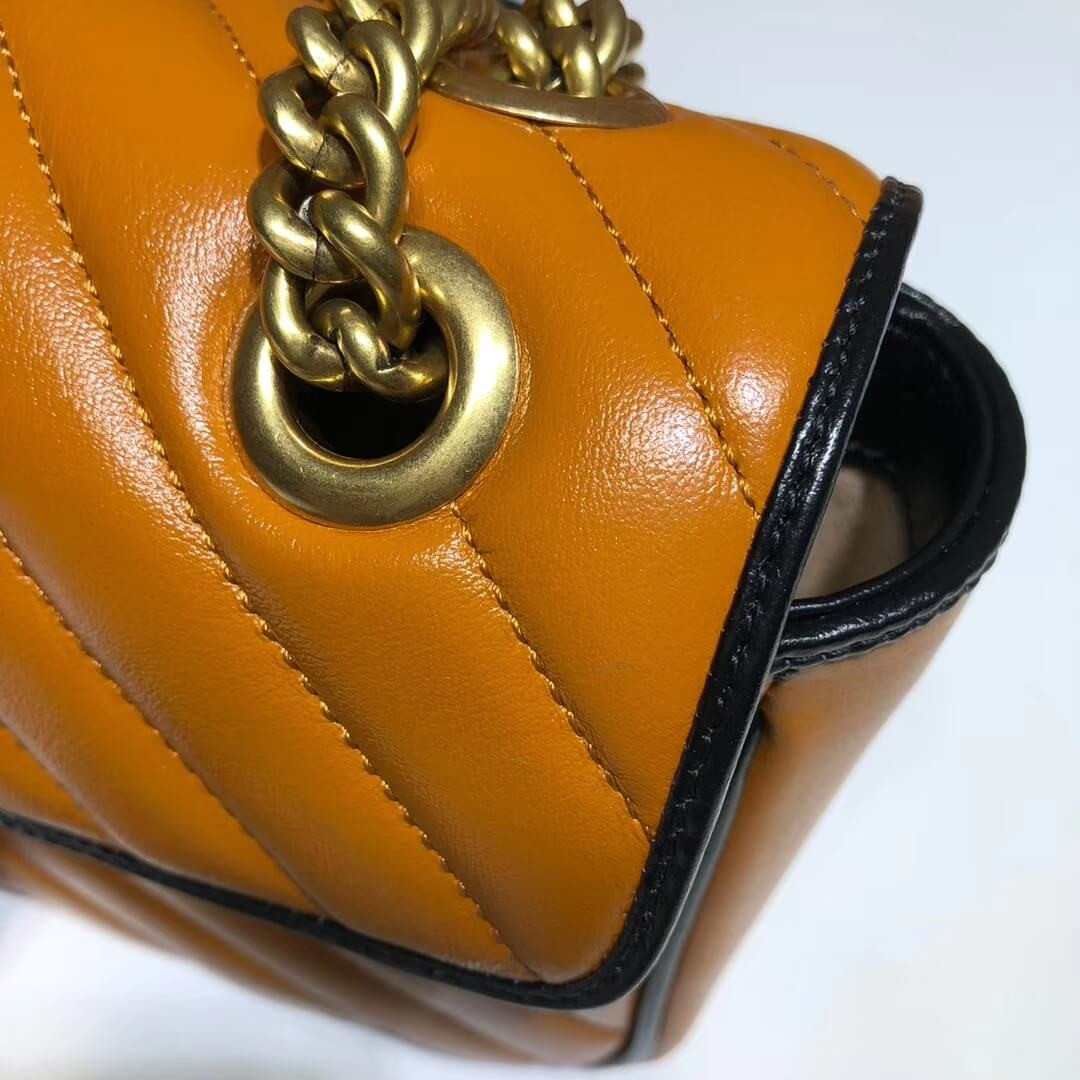 Gucci GG Marmont Small Shoulder Bag 443497 Cognac