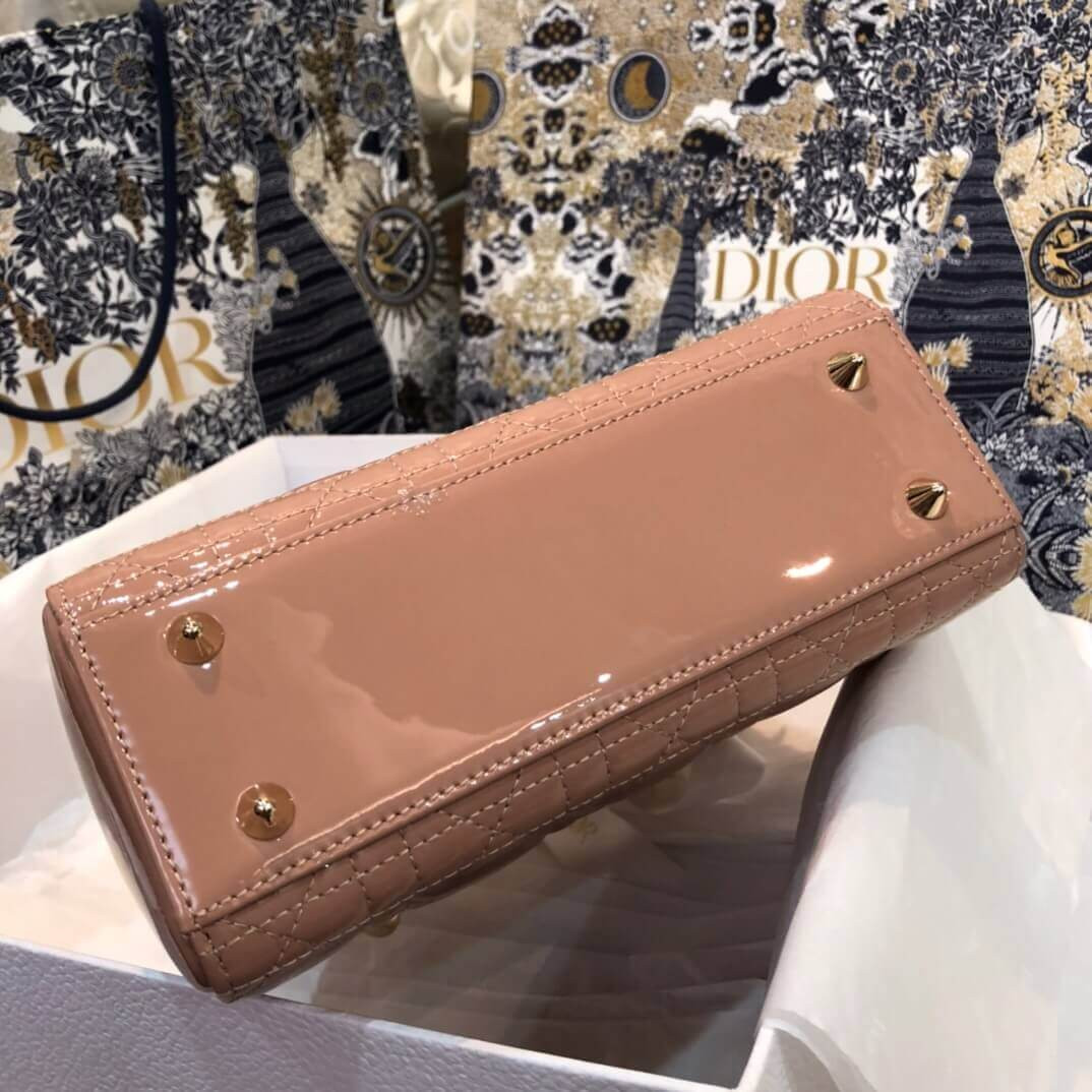 Christian Dior Patent Calfskin Small Lady Dior Bag M0531