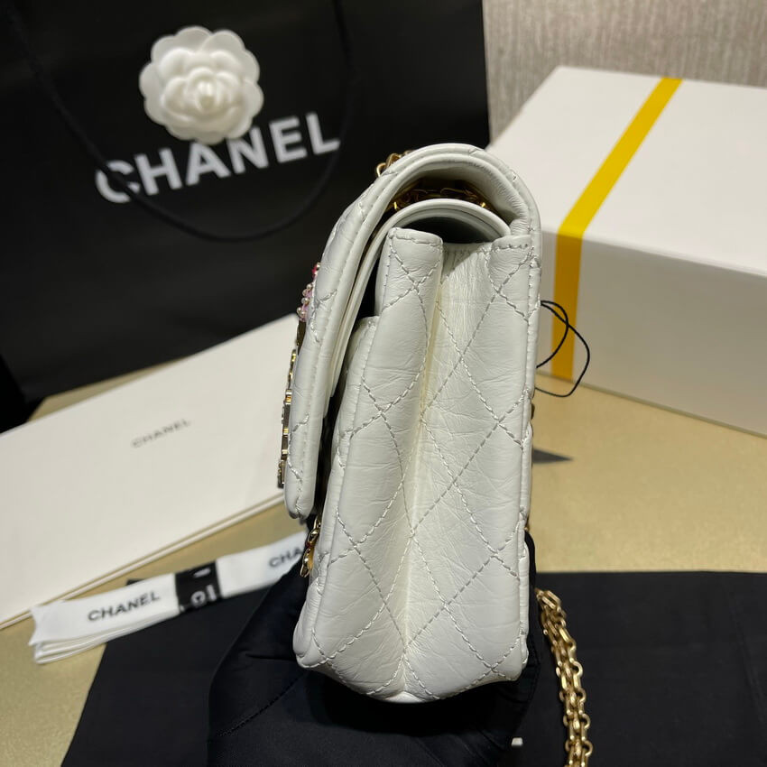 Chanel Quilted Calfskin Leather 2.55 Reissue New York Lucky Charms Flap Bag 37586