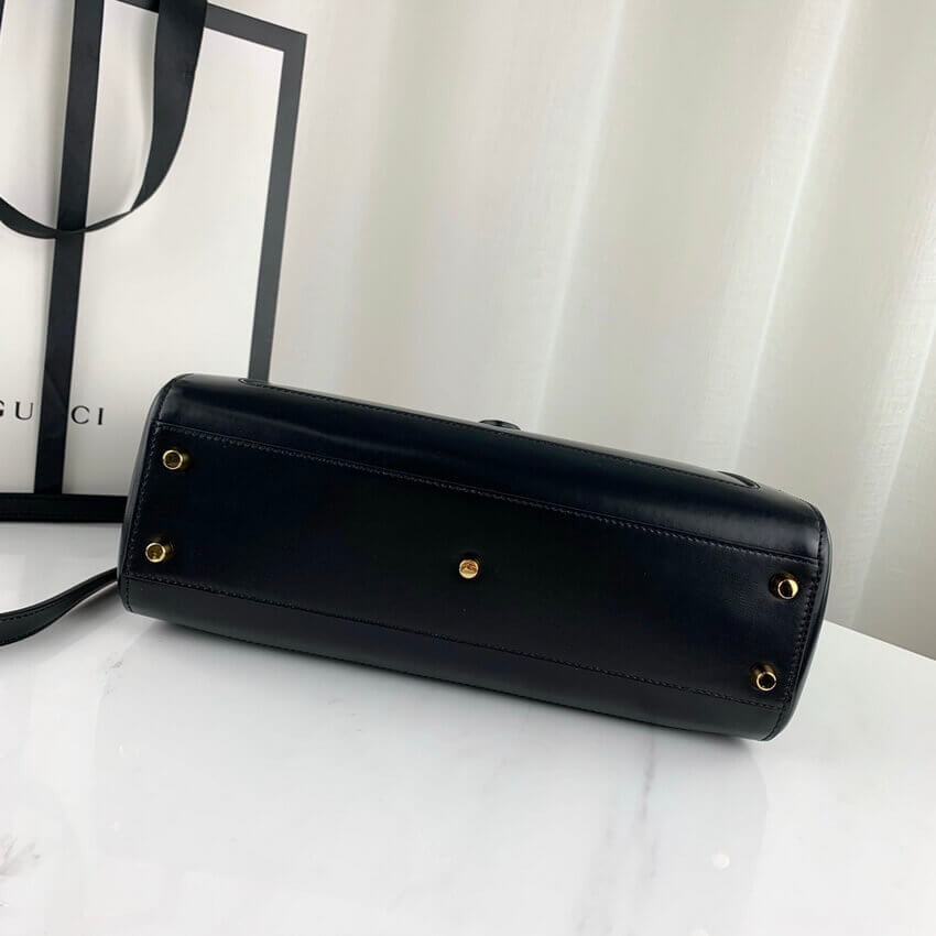 Gucci Jackie 1961 Medium Tote Bag in Black Leather 649016