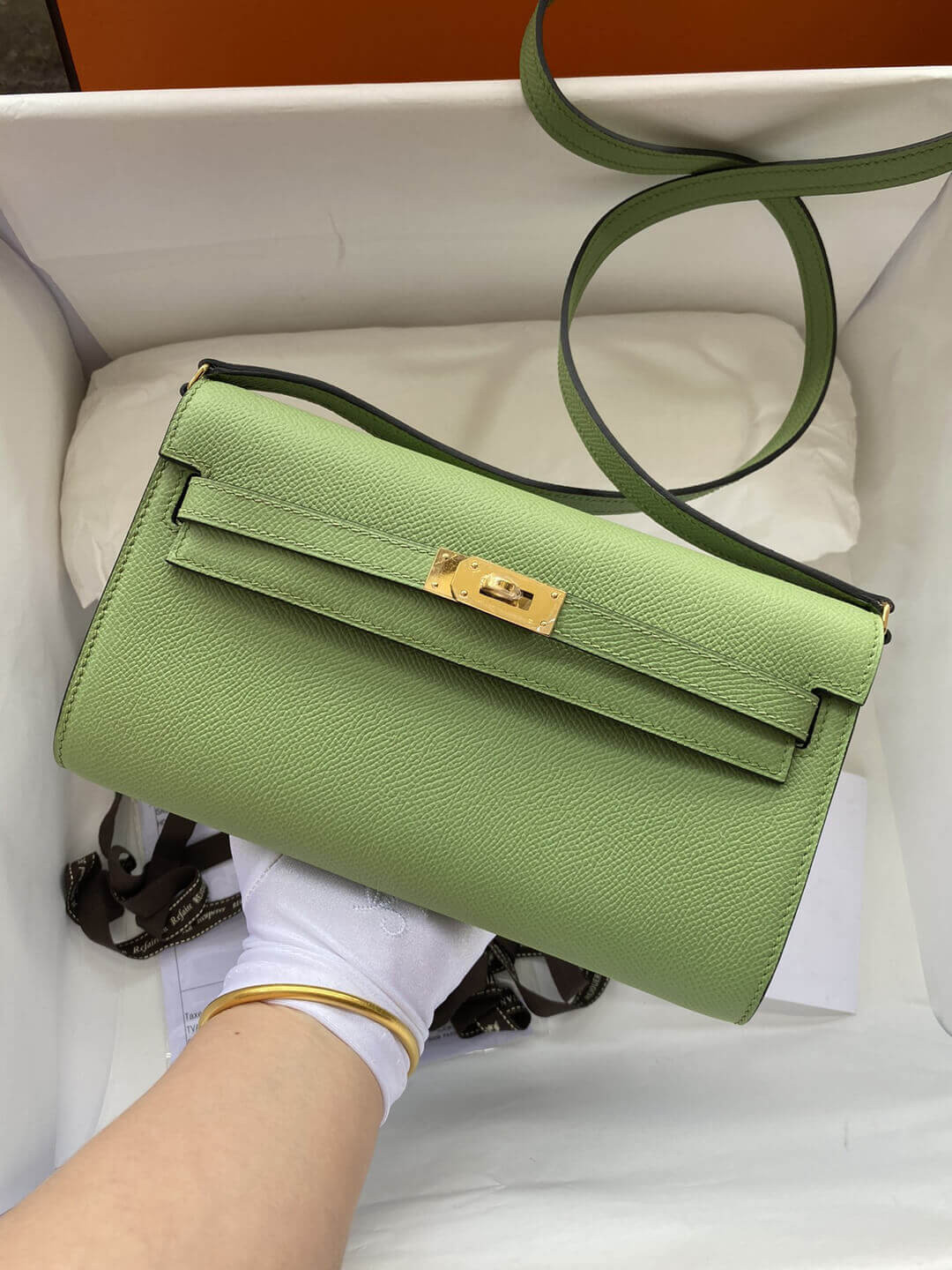 Hermes Kelly Wallet to Go Woc 499041 Green