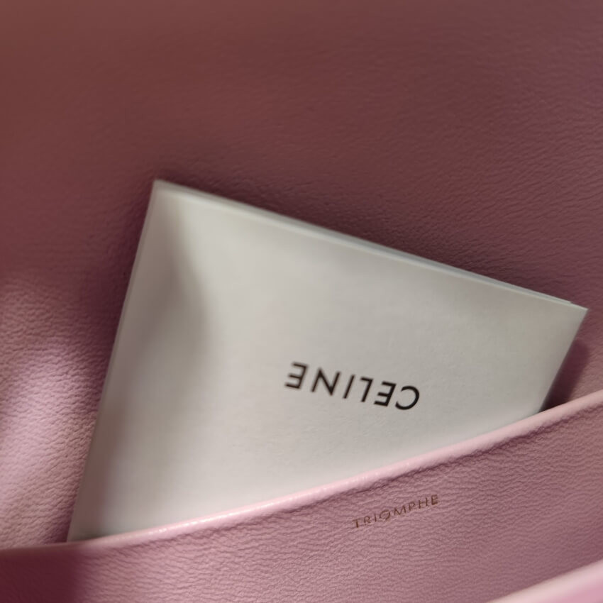 Celine Triomphe Shoulder Bag In Shiny Calfskin 194143 Lavender Grey