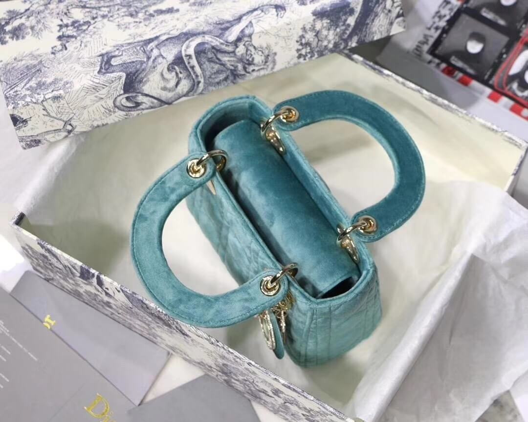Christian Dior Velvet Mini Lady Dior Bag M505S