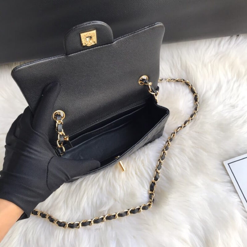 Chanel Caviar Calfskin 20cm Classic Flap Bag 1116 Black
