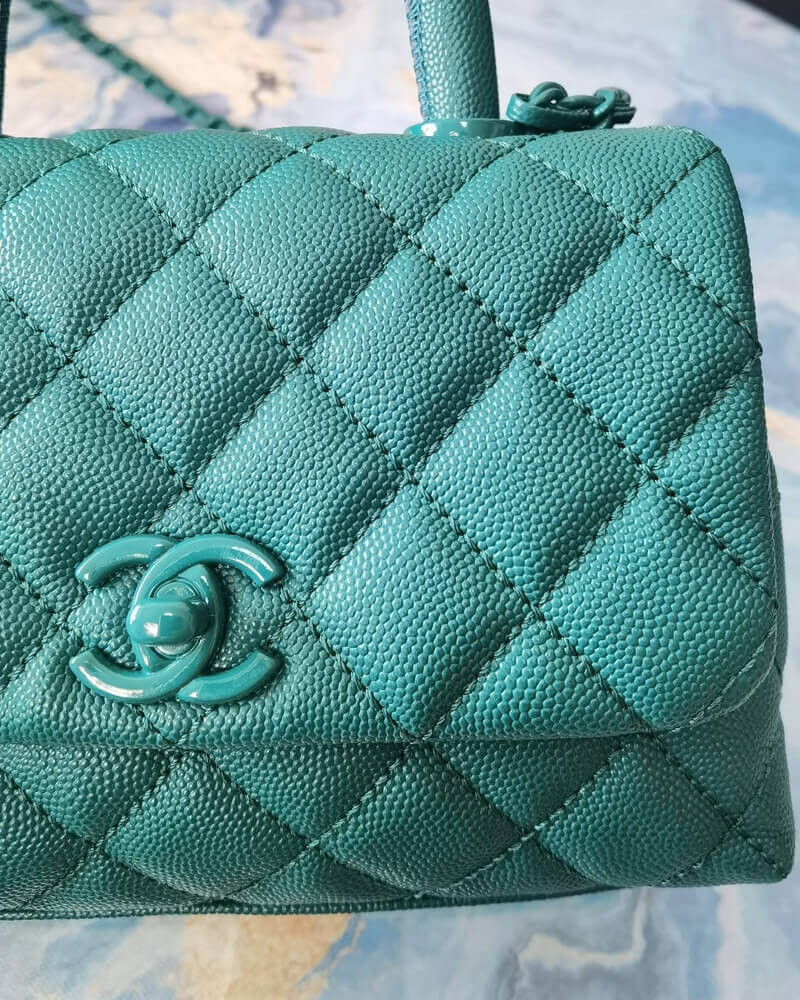 Chanel Mini Coco Handle Ultra Matte Bag in Grained Calfskin AS2215