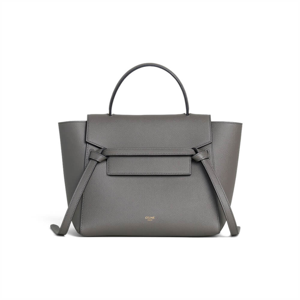Celine Micro Belt Bag In Grained Calfskin 189153 Grey