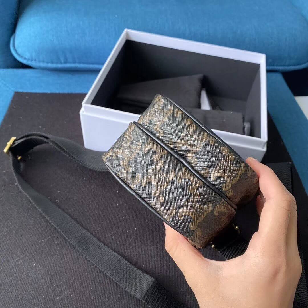 Celine Mini Pocket Messenger Bag In Triomphe Canvas 190832