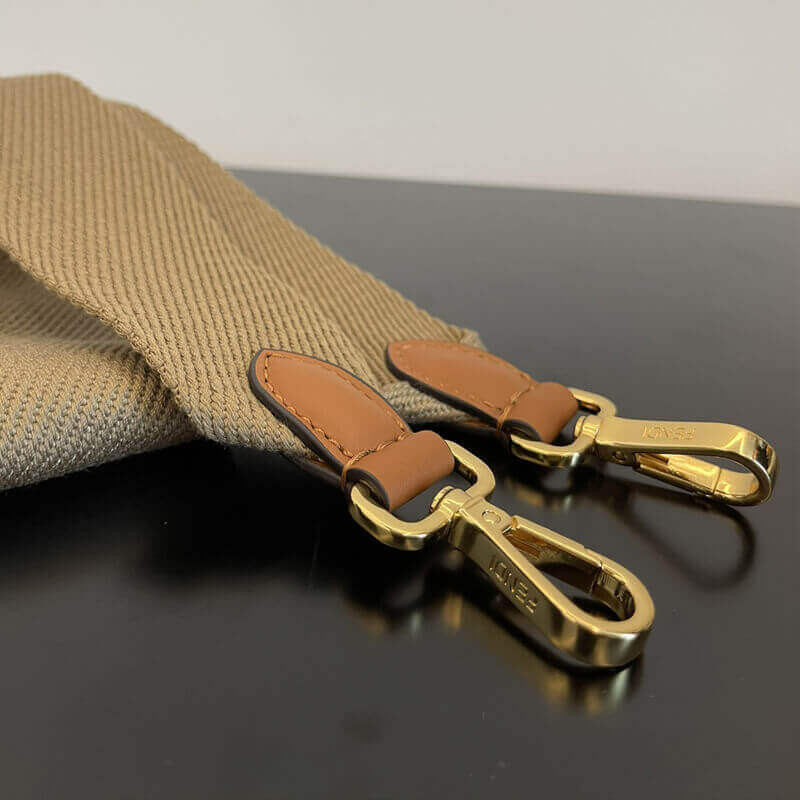 Fendi Medium Sunshine Tote Bag in Cream Canvas 8BH386