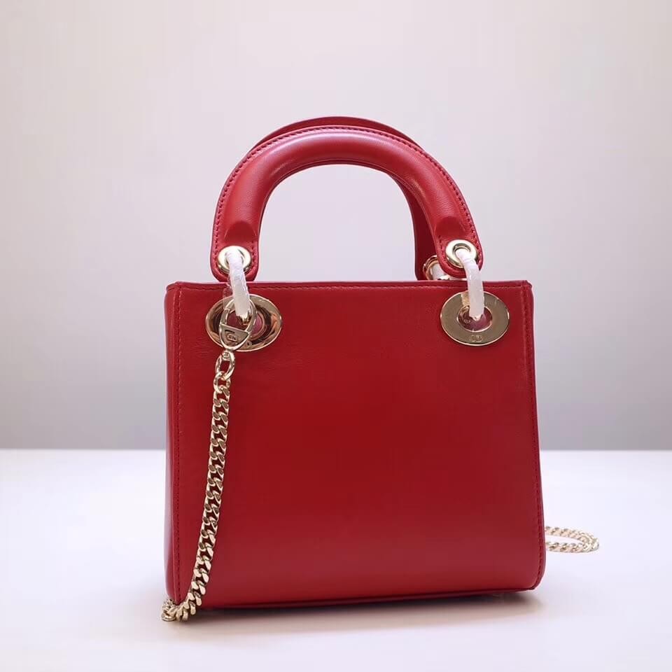 Christian Dior Lambskin Embroidered Flowers Mini "Lady Dior" Bag M0565