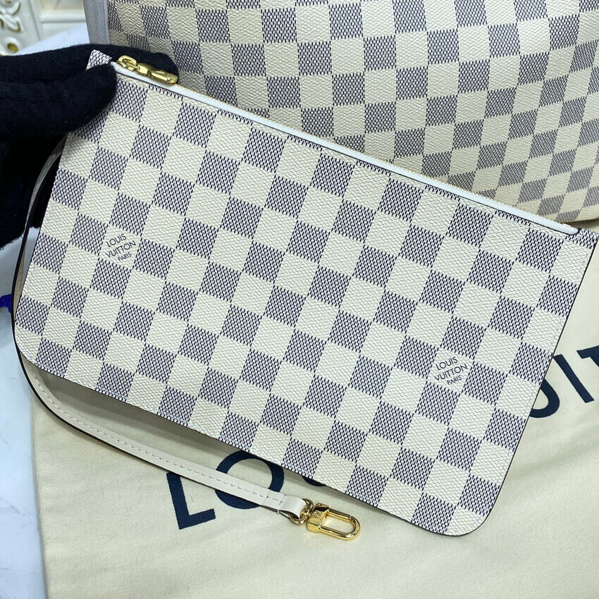 Louis Vuitton Damier Azur Neverfull MM N45295 Pink