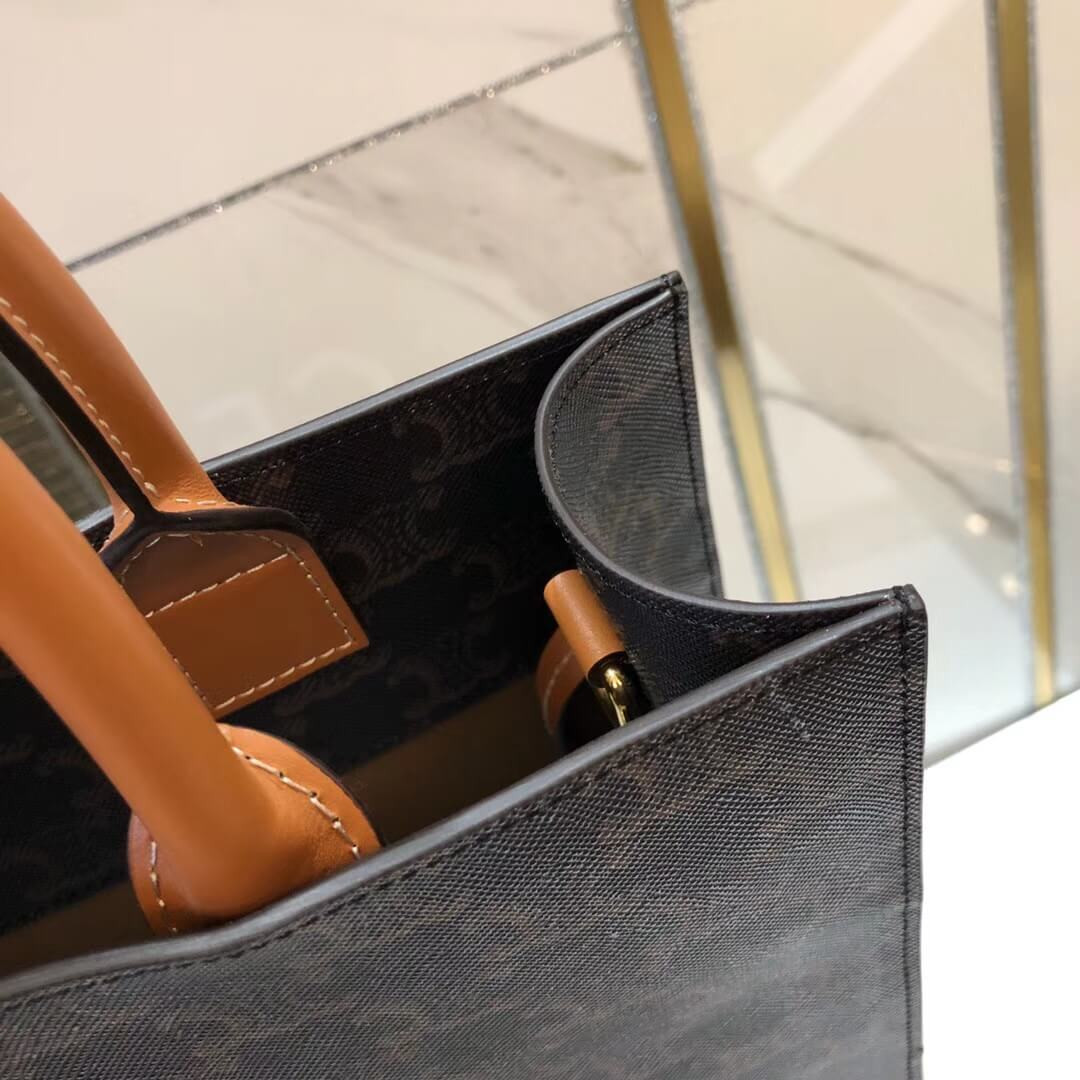 Celine Small Cabas Vertical In Triomphe Canvas 191542