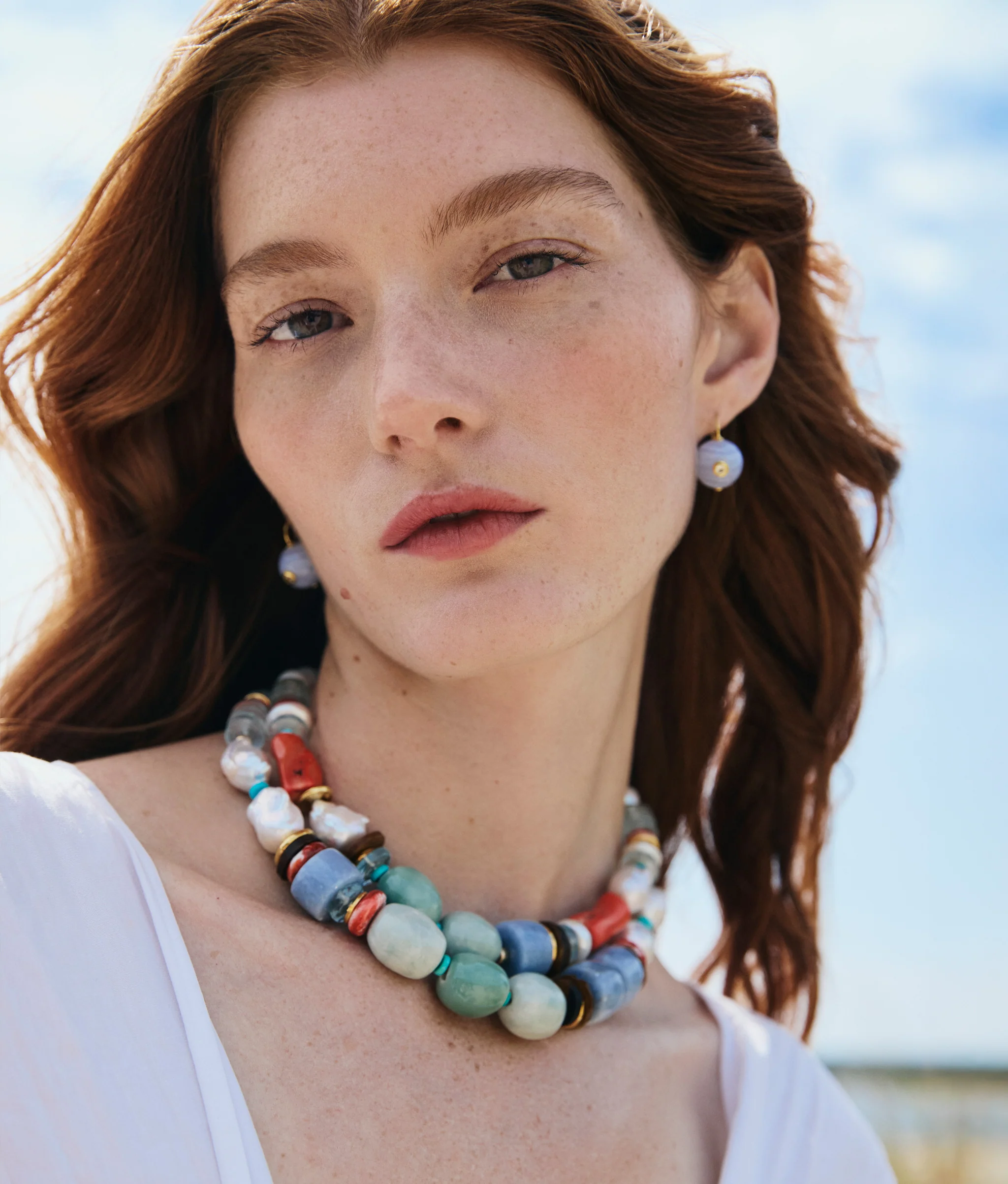 Comet Earrings in Blue Agate