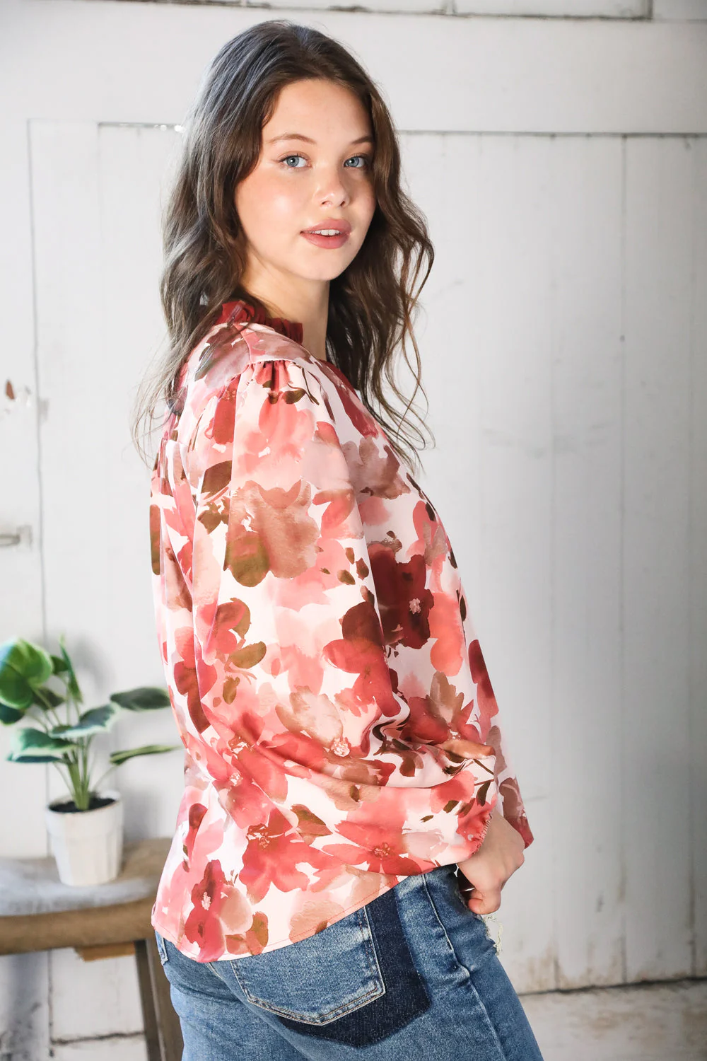 On Blossom Lane Floral Blouse