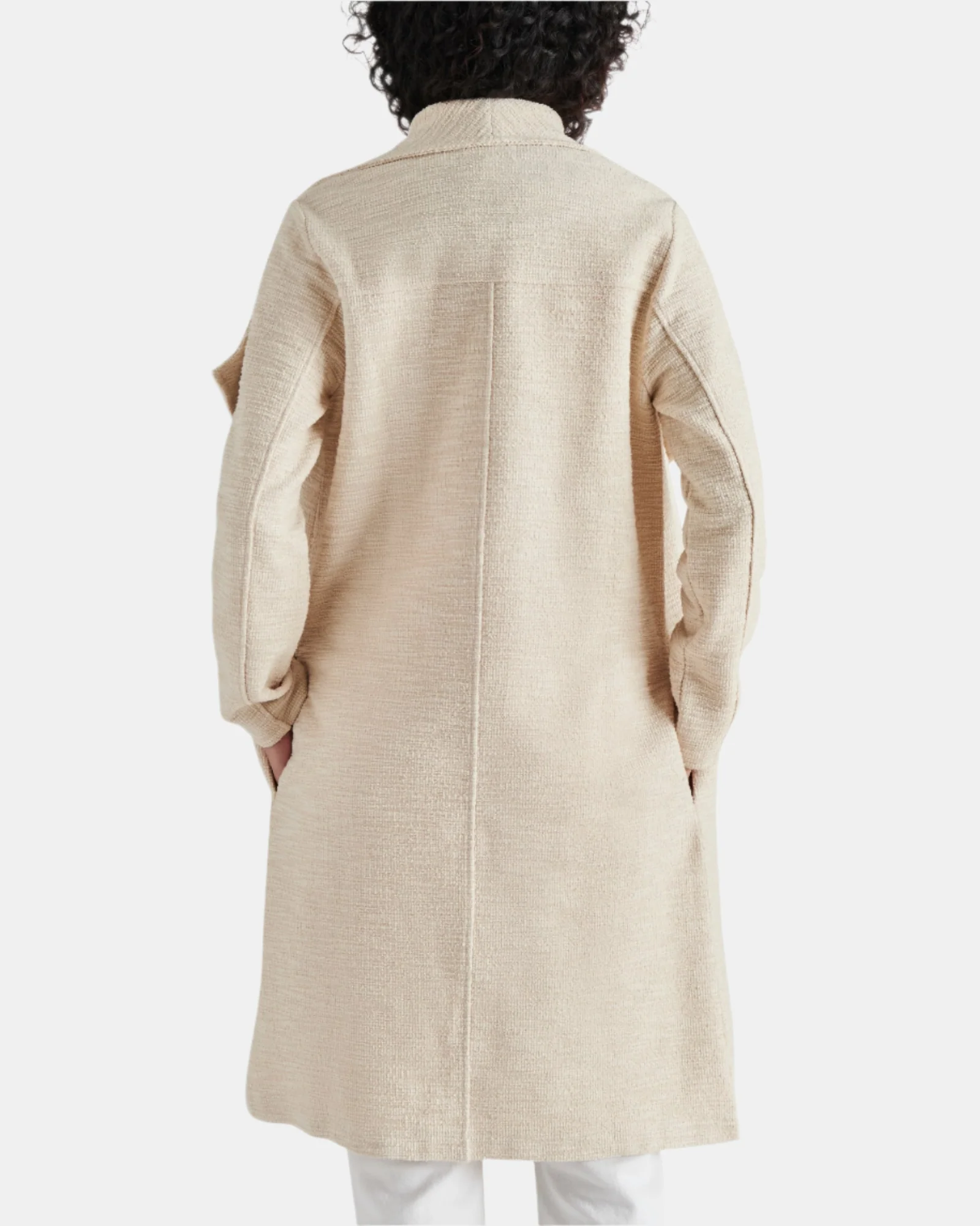 DRAPE FRONT SLUB KNIT JACKET IVORY