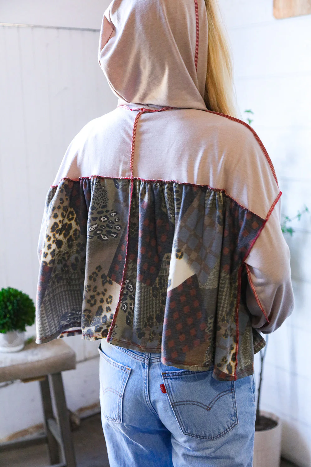 Take Your Sweet Time Animal Patchwork Hoodie