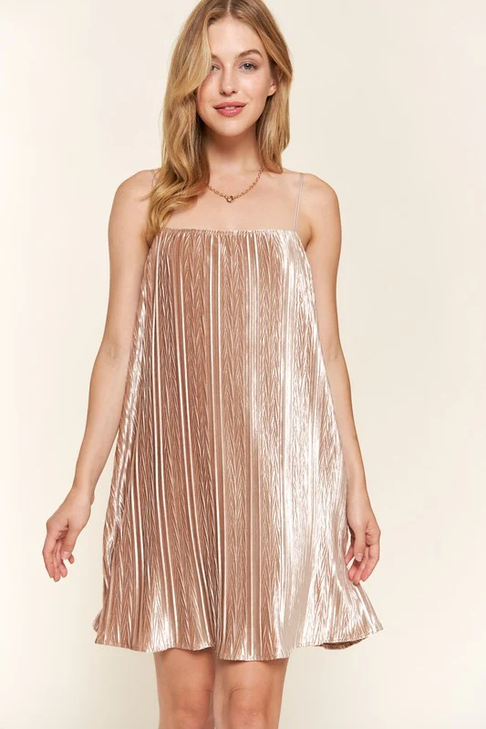 Plus Champagne Velvet Holiday Dress