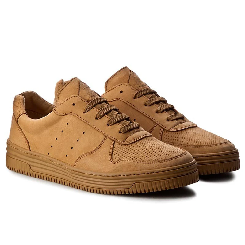 Low Top Brown Leather Vintage Sneakers