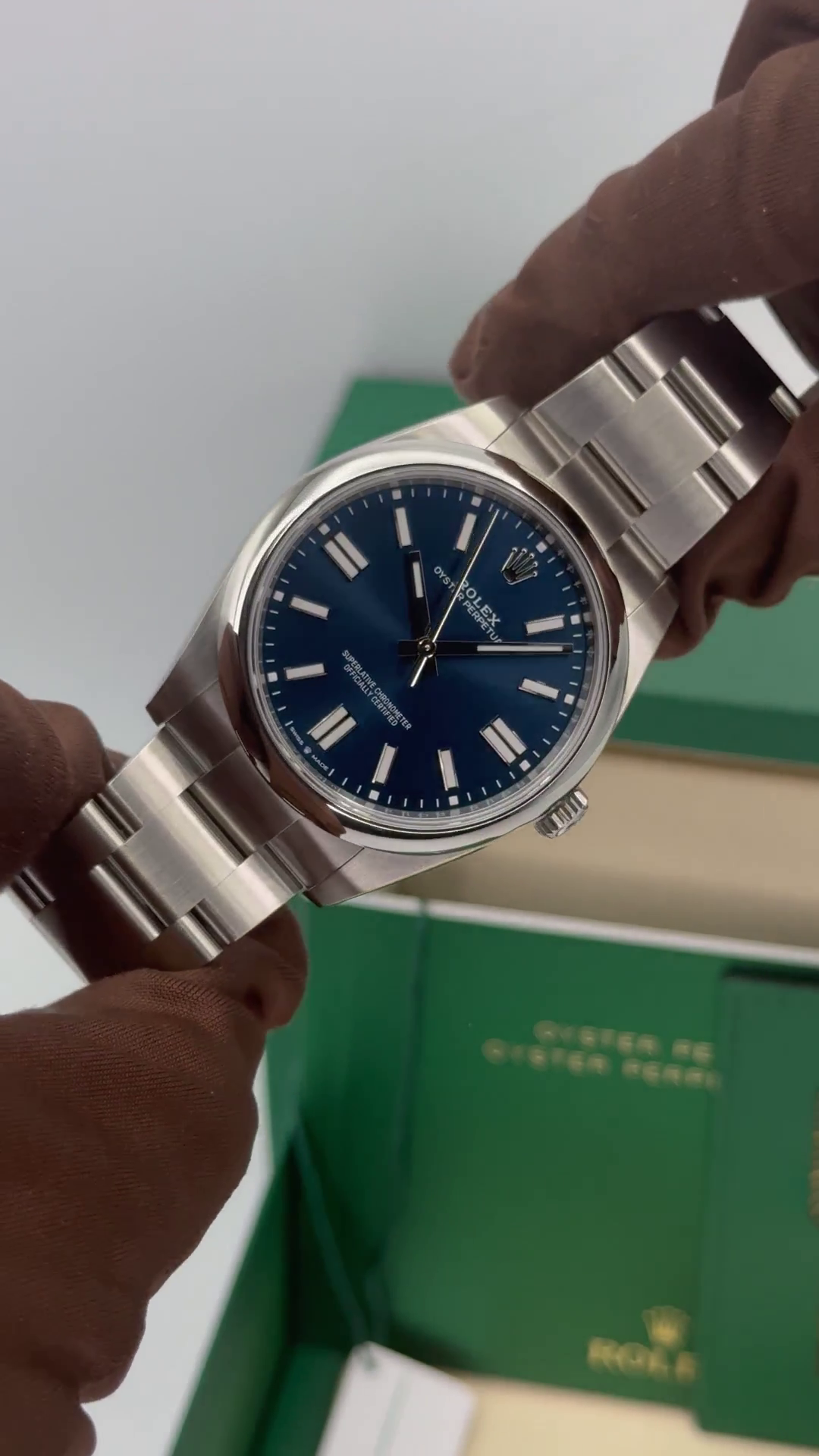 Rolex Oyster Perpetual 41mm 124300-0003 Oyster Perpetual Stainless Steel Blue Index Dial Watch