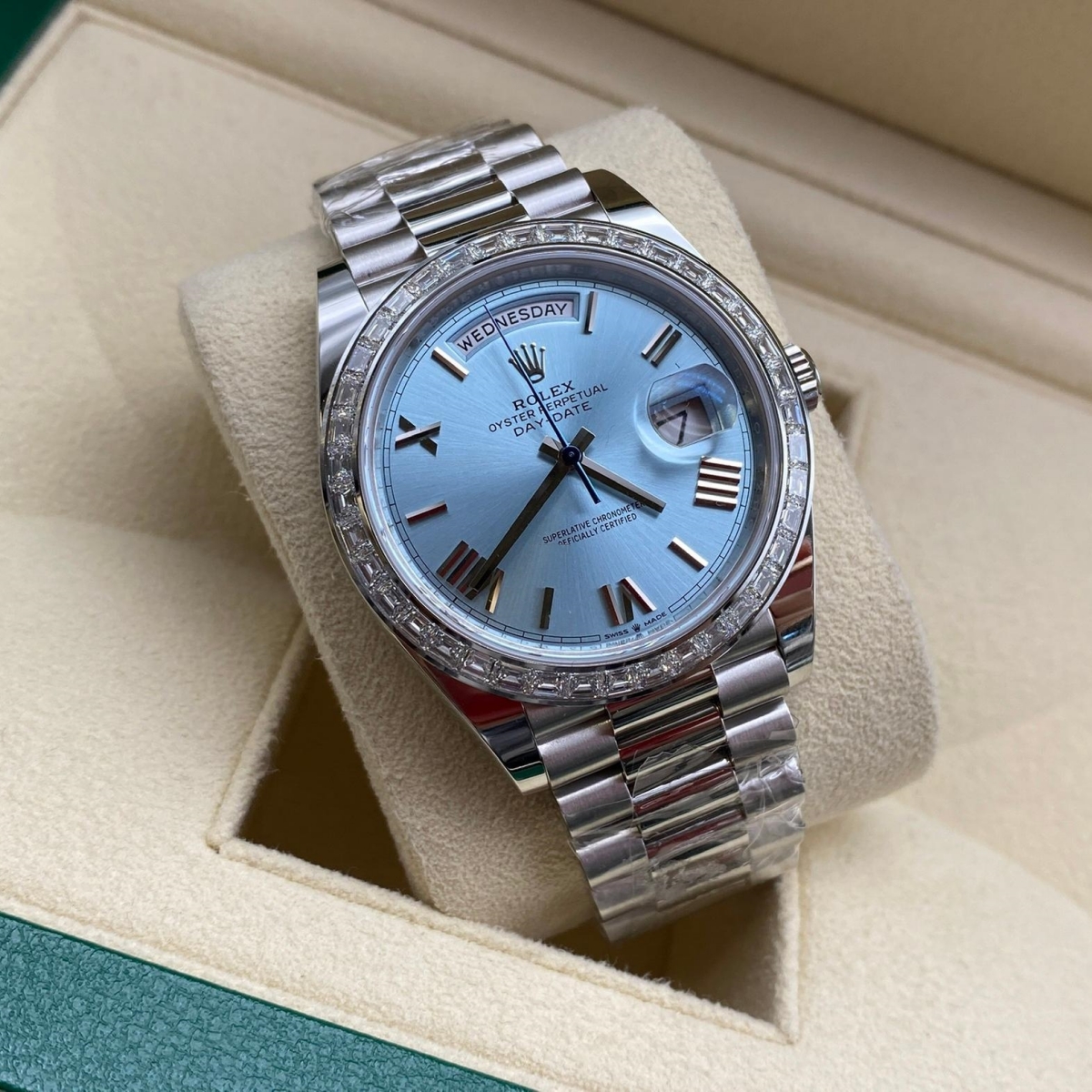Rolex Day-Date 40mm 228396TBR-0030 Ice Blue Roman Dial