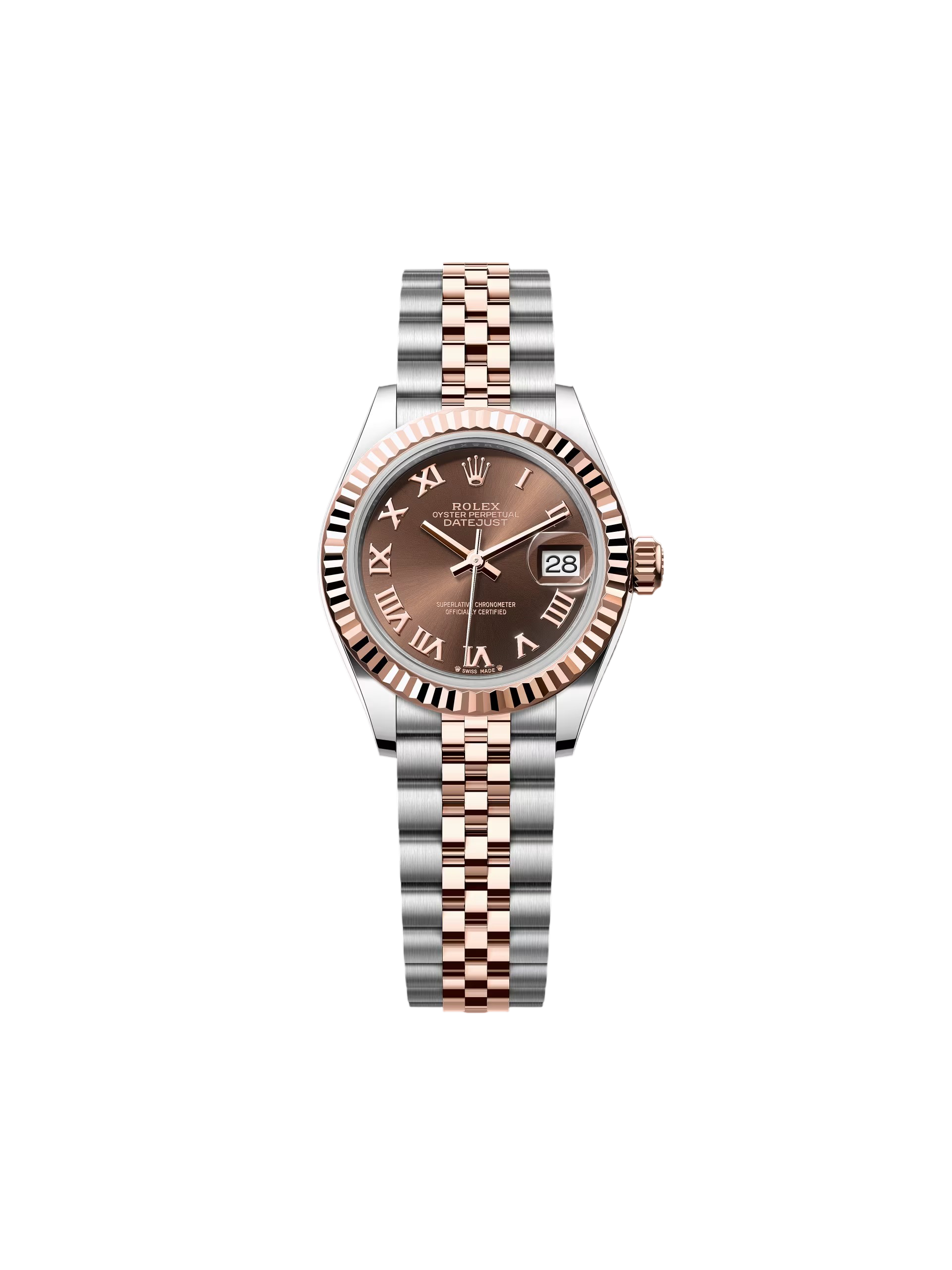 Rolex Lady-Datejust 28mm 279171 Chocolate Roman Oyster Stainless Steel and Rose Gold