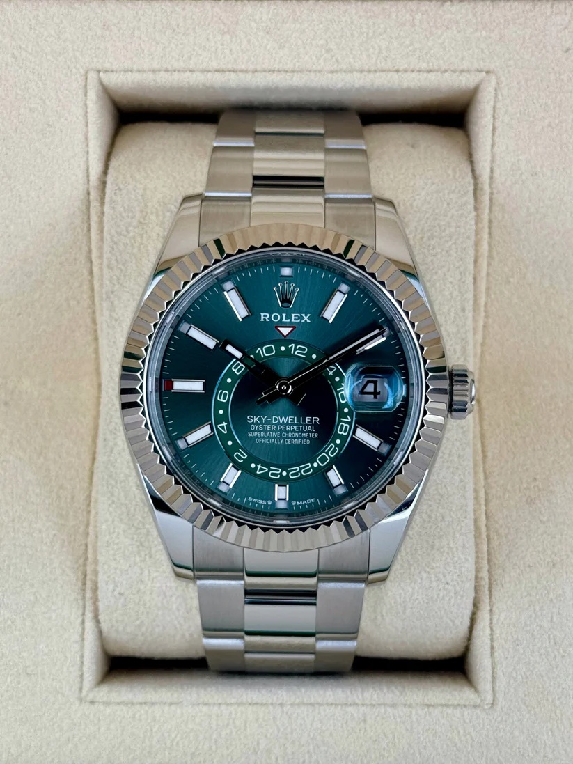 Rolex  Sky-Dweller 42mm 336934-0001 Stainless Steel Green Dial Oyster