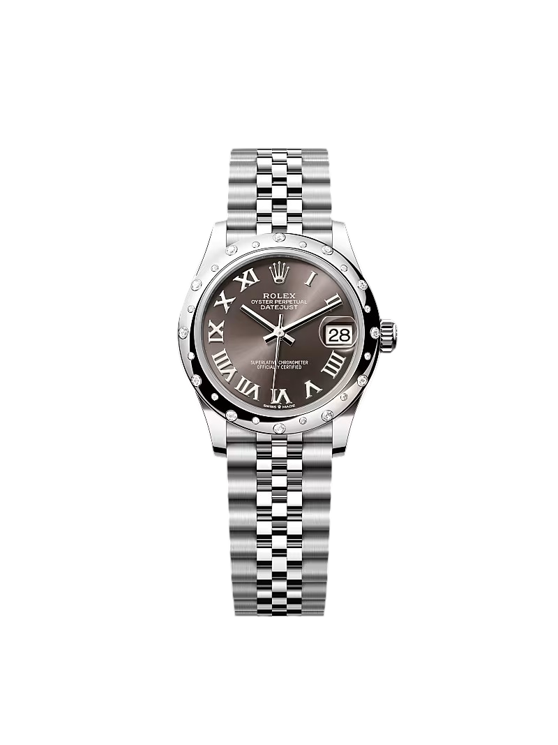 Rolex Datejust m278344 Dark Grey Dial 31mm Domed Diamond