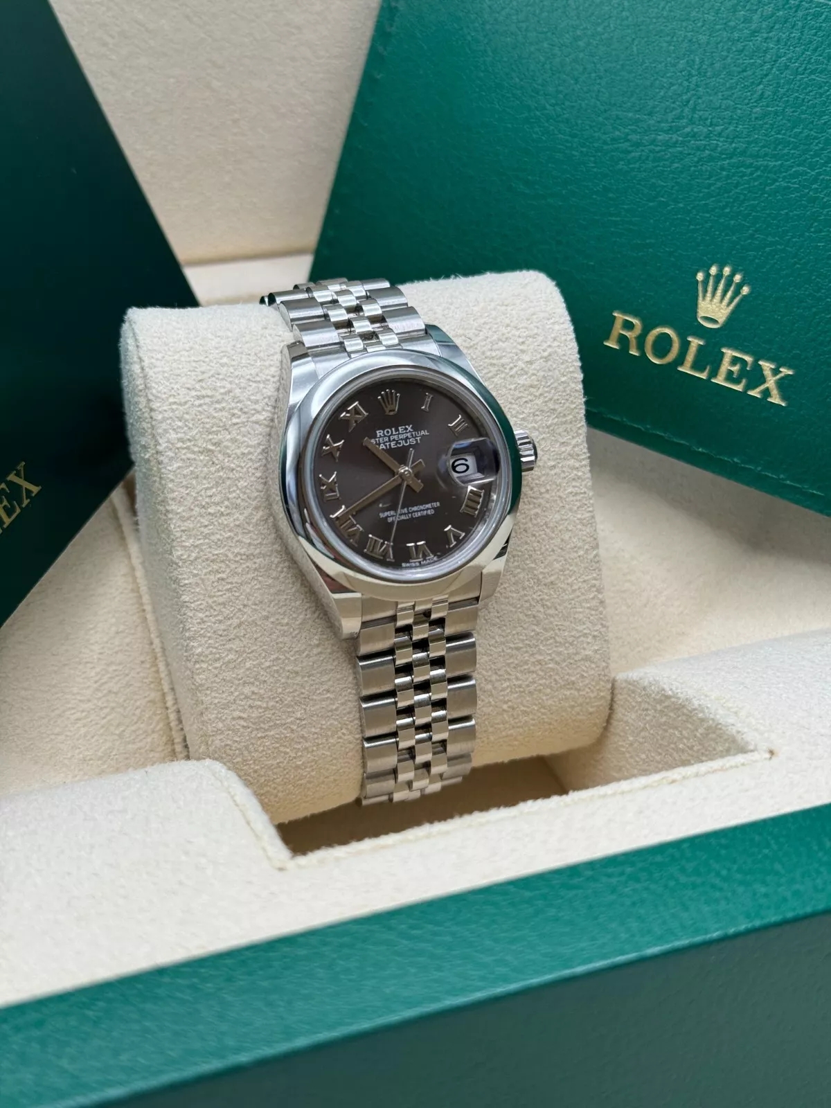 Rolex Lady-Datejust 28mm  m279160 Oyster Perpetual Dark Grey Dial Oyster Bracelet