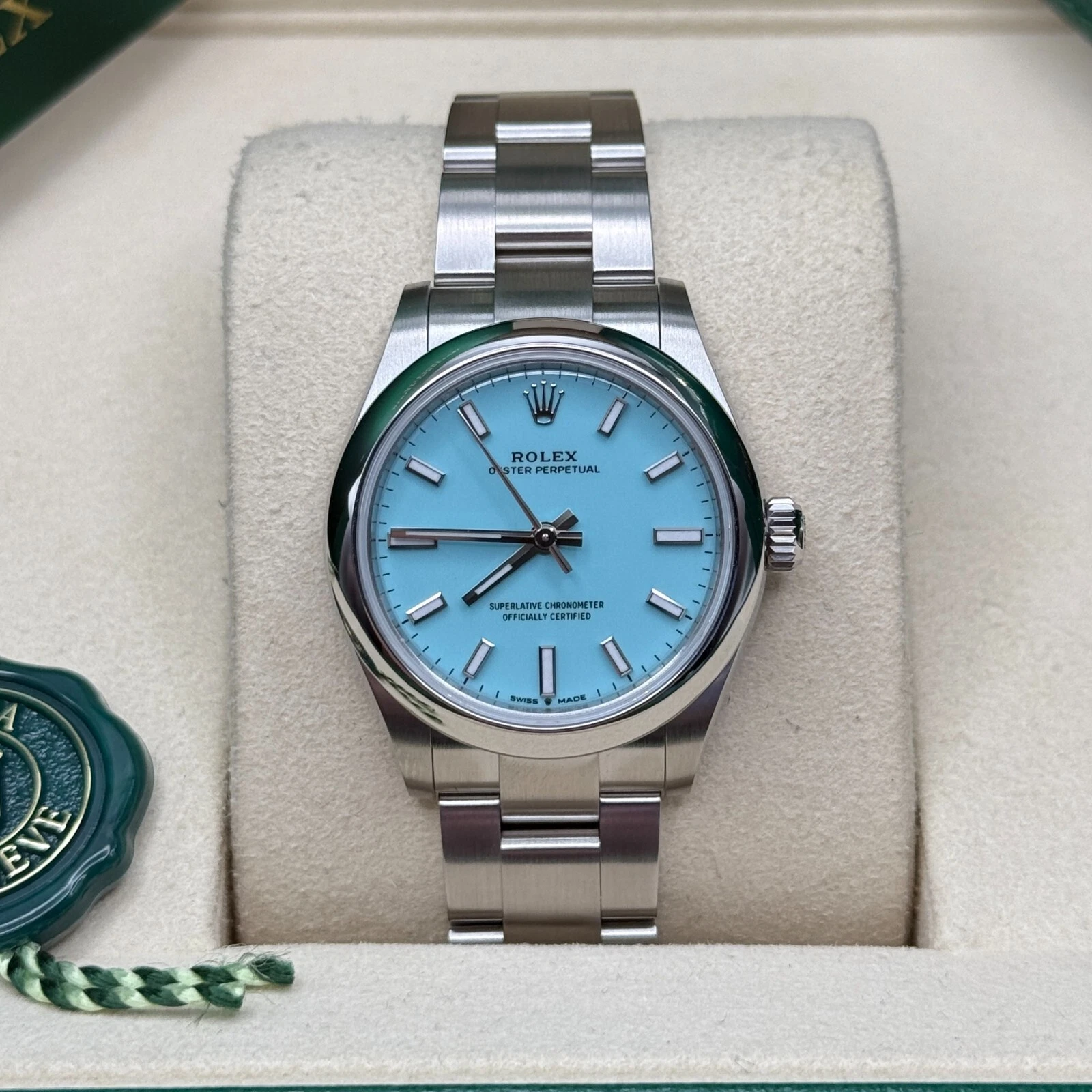 Rolex Oyster Perpetual 31mm 277200-0007 Turquoise Dial Oyster Bracelet Watch