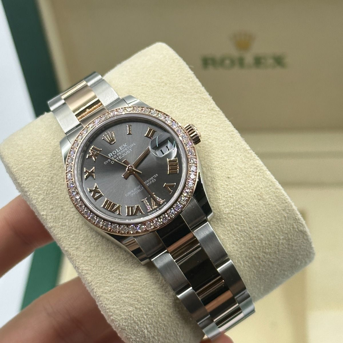 Rolex Datejust m278381-0029/0030 Slate Roman Diamond Dial Diamond-Set Bezel 31mm
