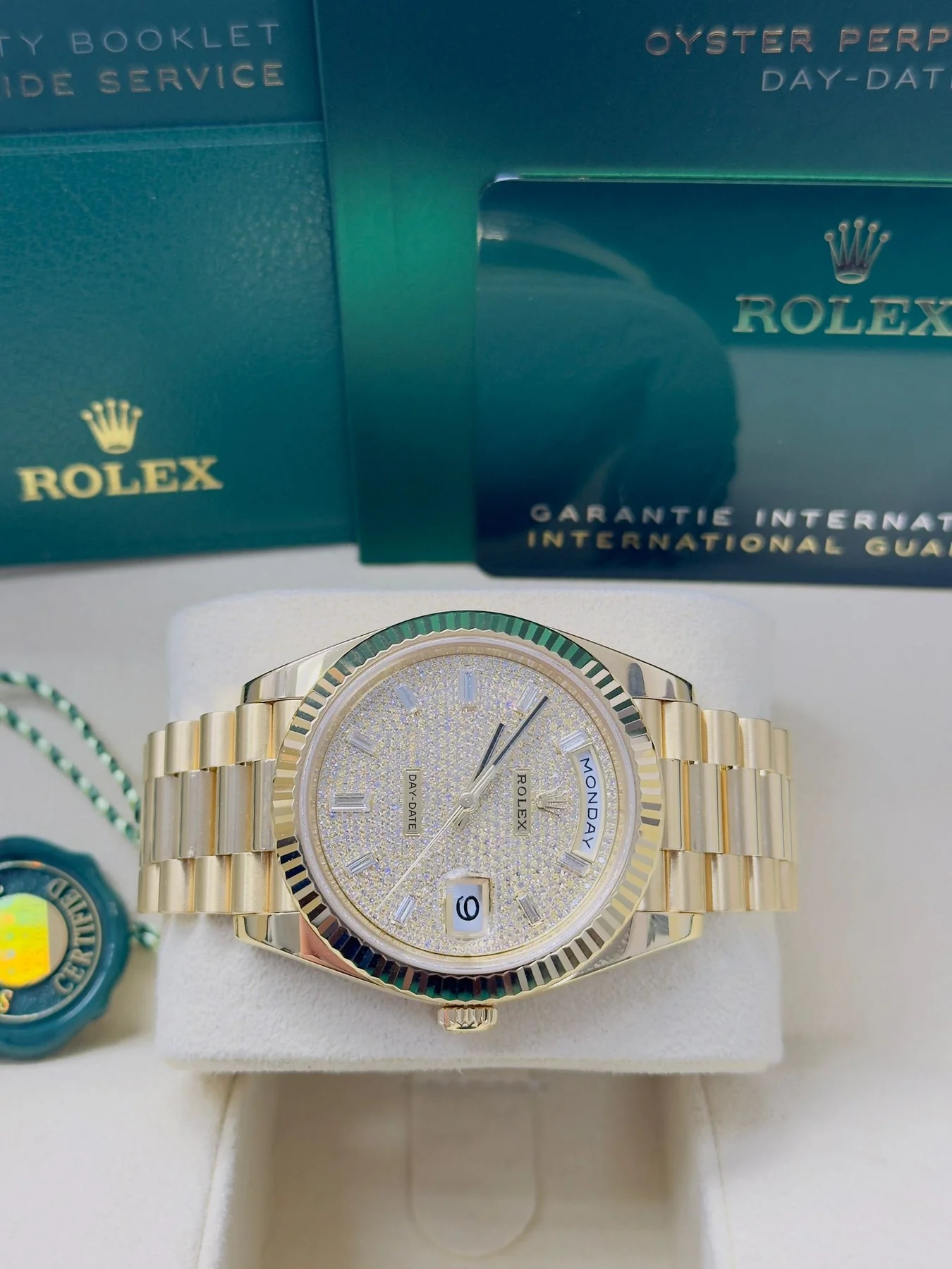 Rolex Yellow Gold President Day Date 40mm Diamond Pave Dial - 228238